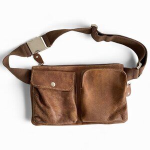 Roots Village Tribe Leather Camel Fanny Pack Unisex